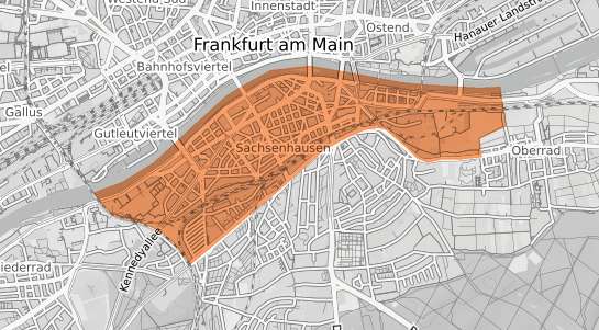 Mietspiegelkarte Frankfurt am Main Sachsenhausen